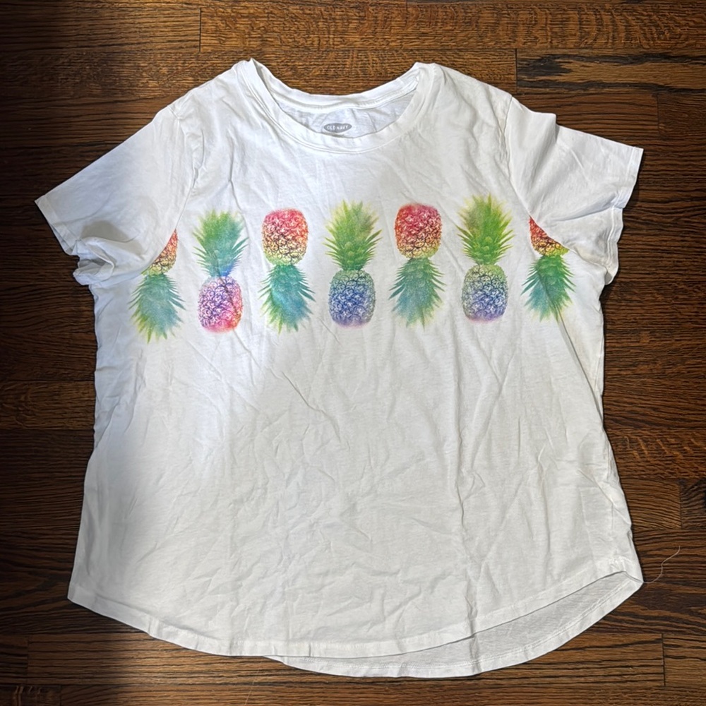 Old Navy White Tee with Vibrant Fruit Design